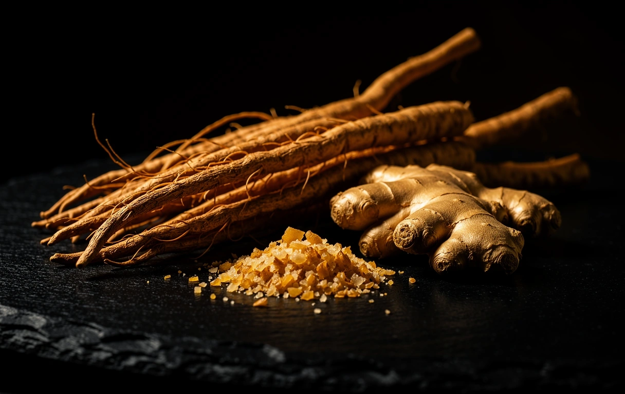 Raw herbal roots symbolizing natural energy