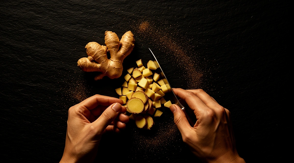 Slicing herbal roots