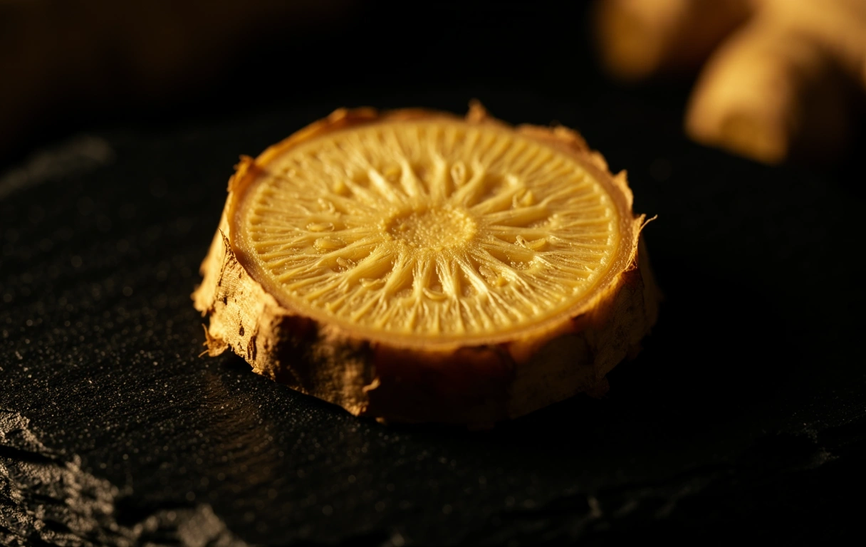 Macro texture of fresh ginger root